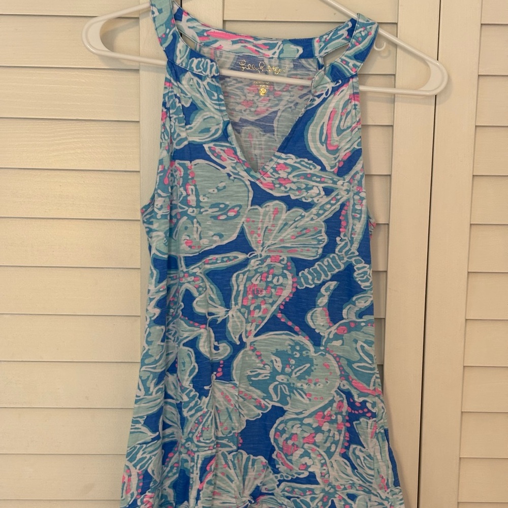 Lilly Pulitzer top Floral Sleeveless in Blue and Pink